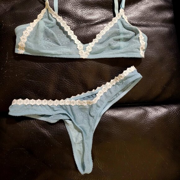 Yasmine Eslami mesh bra and thong set M - Picture 3 of 12